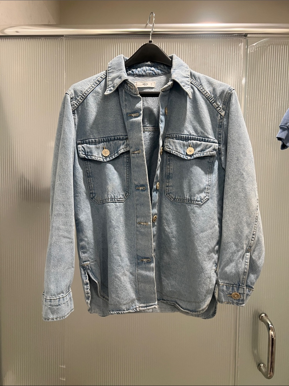 Mango Light Blue Denim Shirt Jacket - Men's Overshirt